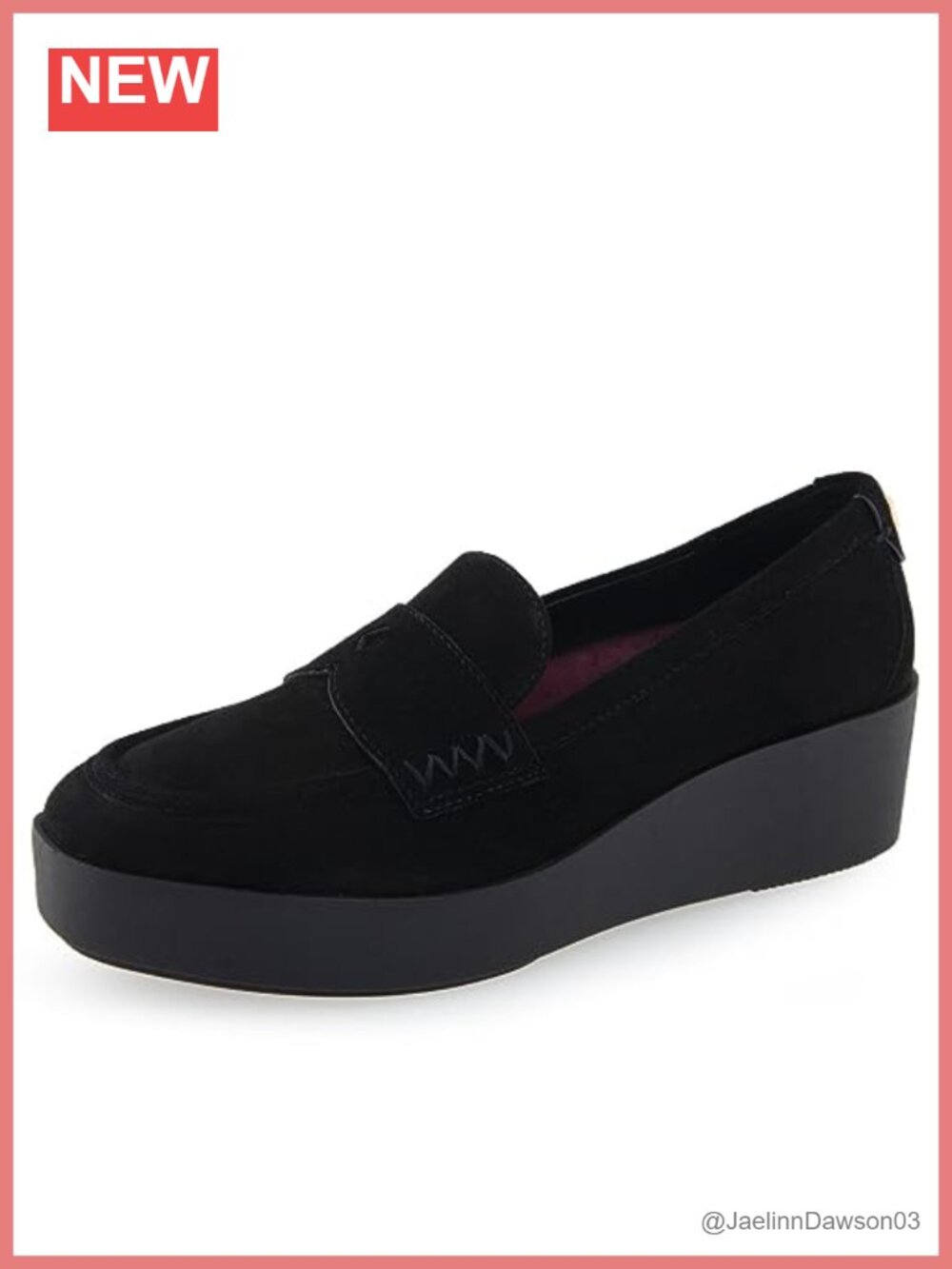 Genuine Suede Wedge Heel Loafer Ortholite Insole Slip-On Women's Comfort Shoes